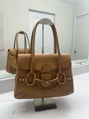 Vintage 2004 Gucci Horsebit Beige Leather Bag